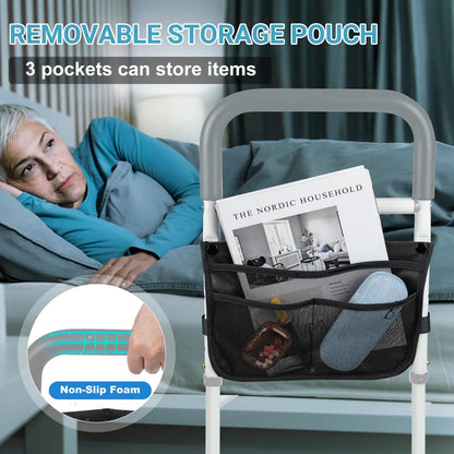 Rieles Ajustables De Cama Para Adultos Mayores Soporte 350 Lbs Antideslizante