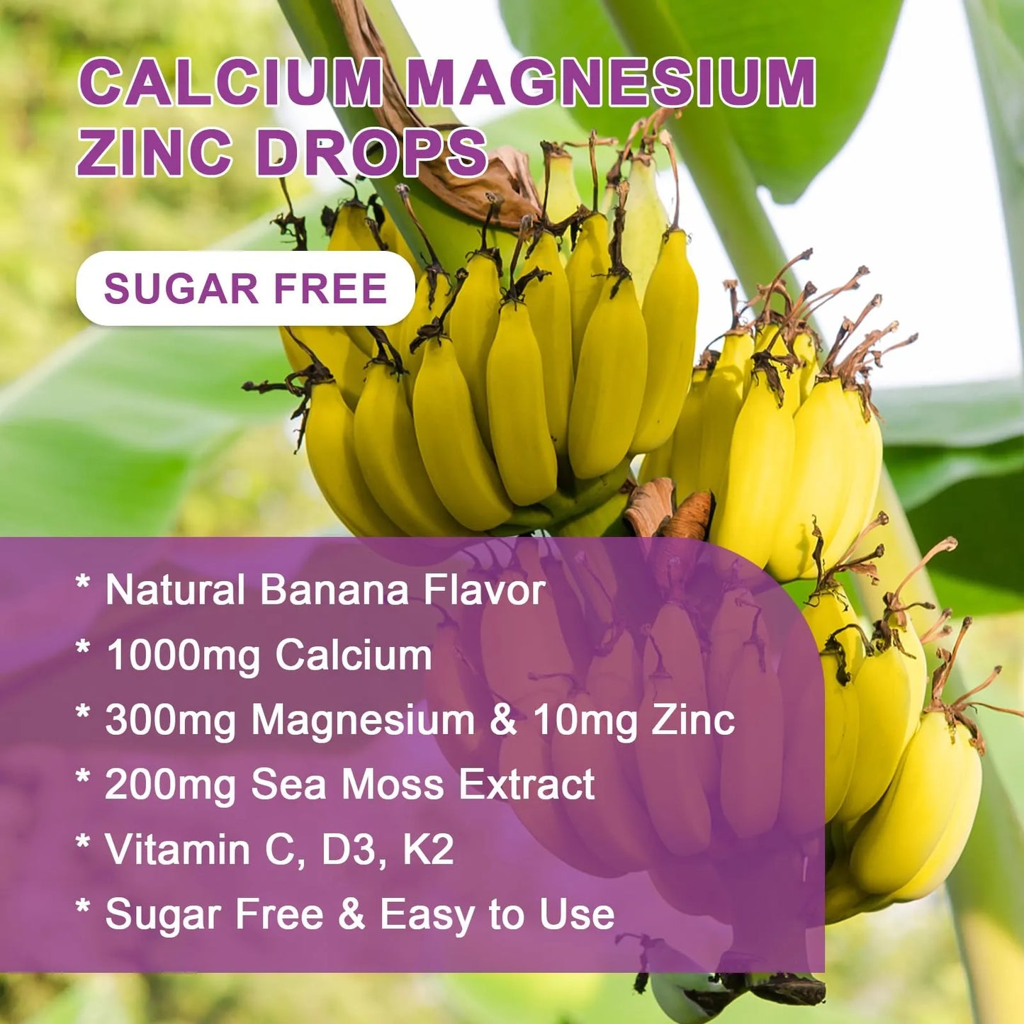 Gotas Líquidas De Calcio Magnesio Zinc Con Vitamina D3 K2 Suplemento Para Huesos Y Músculos
