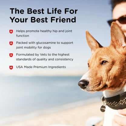 Suplementos Masticables Para Perros Con Glucosamina Y Condroitina NutriVet 180 Unidades