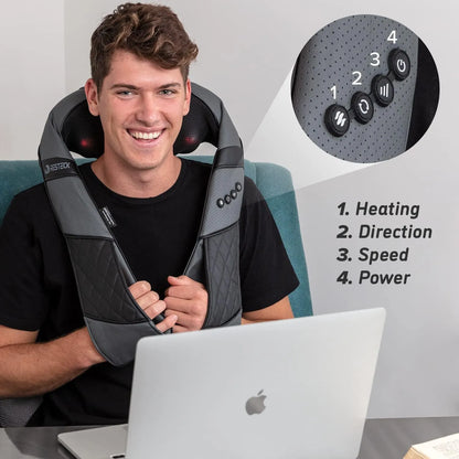 Masajeador Shiatsu Resteck Con Calor Alivia Dolor Cuello Espalda Portatil
