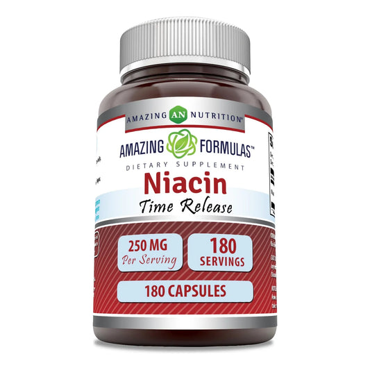 Niacina Vitamina B3 250 Mg 180 Capsulas Amazing Formulas Suplemento Usa