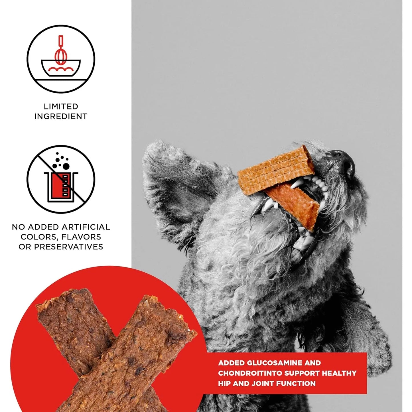 Golosinas Naturales Para Perros Sabor Salmón Res Pollo Soporte Articular Y Piel