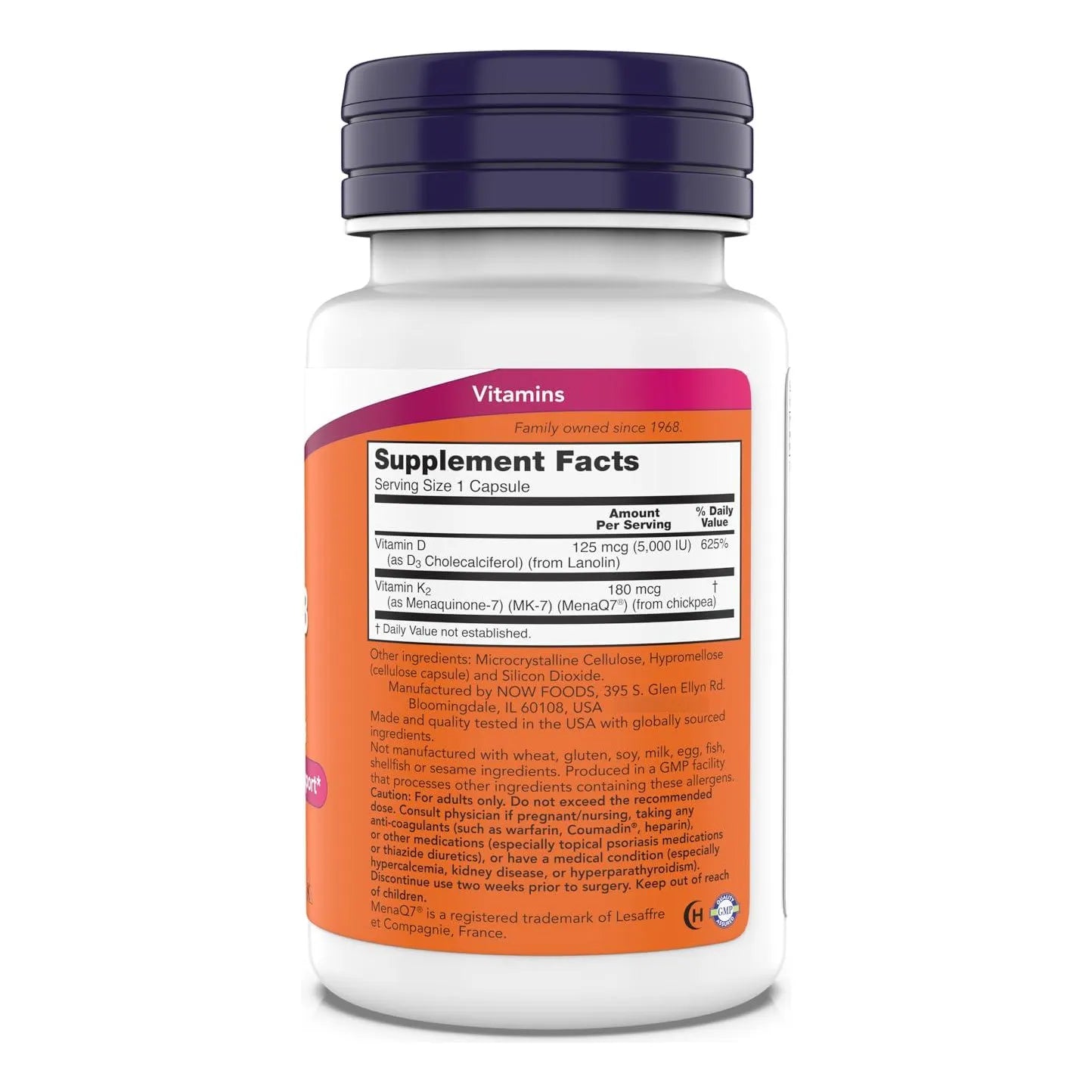Mega D 3 Mk 7 5000 IU 180 Mcg Soporte Oseo Cardiovascular 180 Capsulas