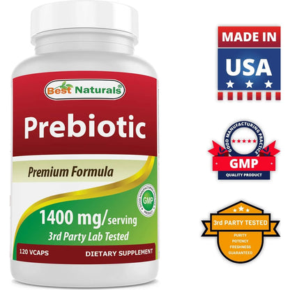 Prebióticos XOS Fibra 1400mg 120 Cápsulas Vegetales Mejora Tu Salud Digestiva
