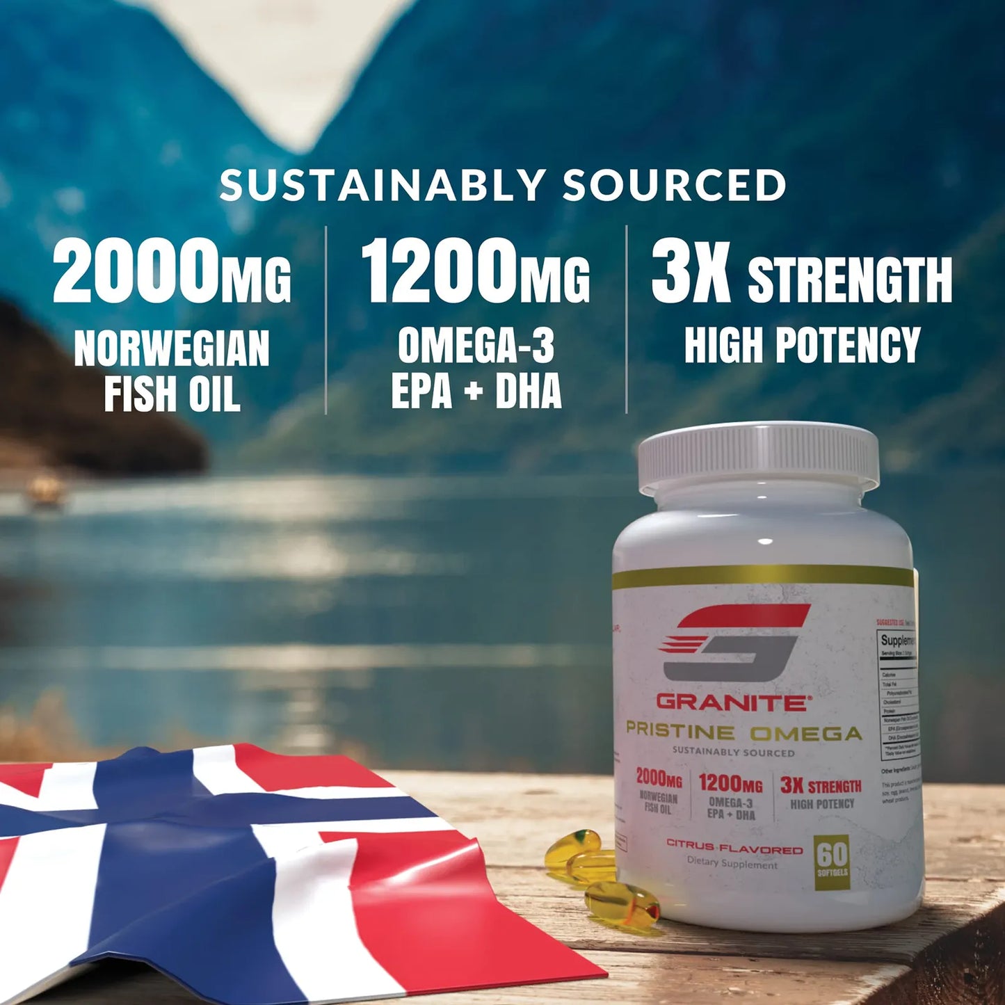 Aceite De Pescado Noruego Omega 3 2000 Mg EPA DHA Soporte Cardiaco Y Cerebral