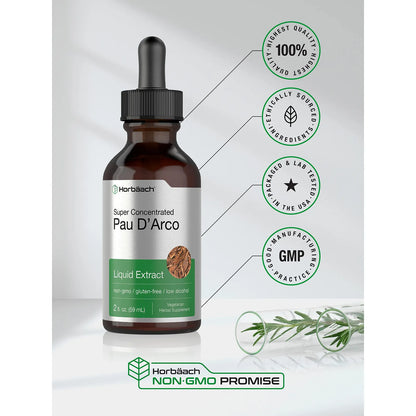 Extracto Líquido De Pau D Arco 59 Ml Gotas Superconcentrado Vegano