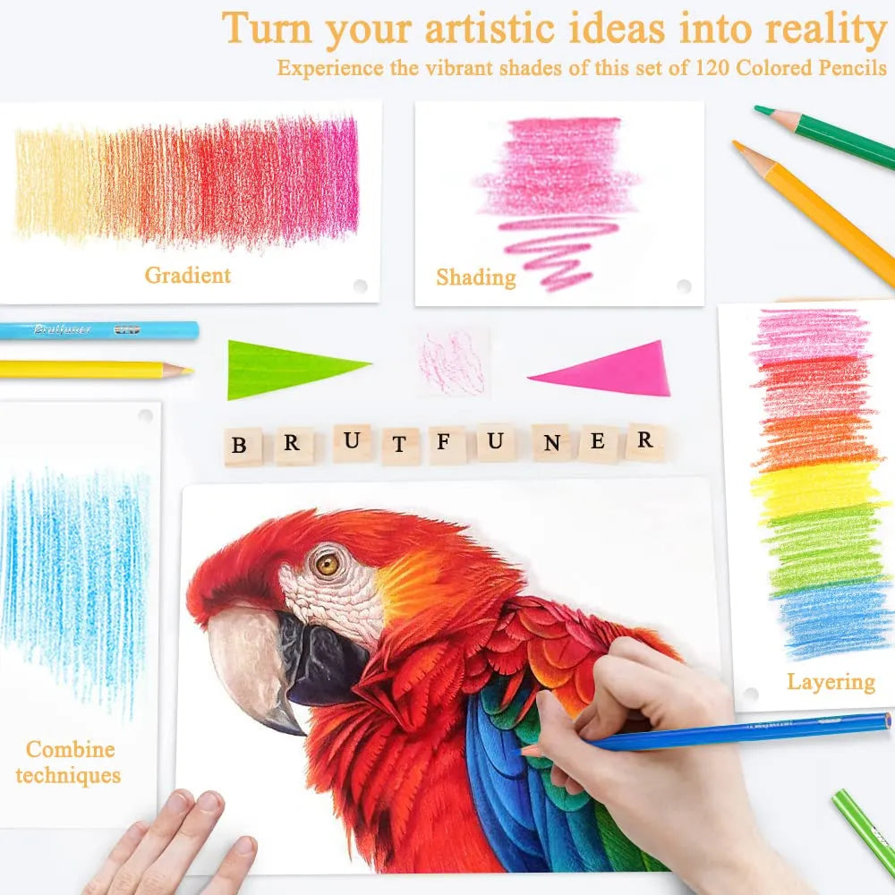 Lápices De Colores Óleo Suaves 120 Piezas Ideal Para Dibujo Y Libros De Colorear