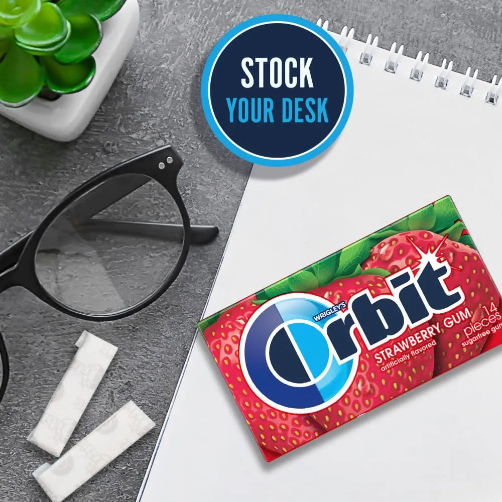 Chicle Orbit Sin Azúcar Sabor Fresco 12 Paquetes Frescura Duradera