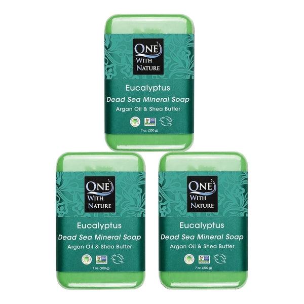 Barra De Jabón Eucalipto 7 Oz X 3 Con Minerales Mar Muerto Karité Y Argán
