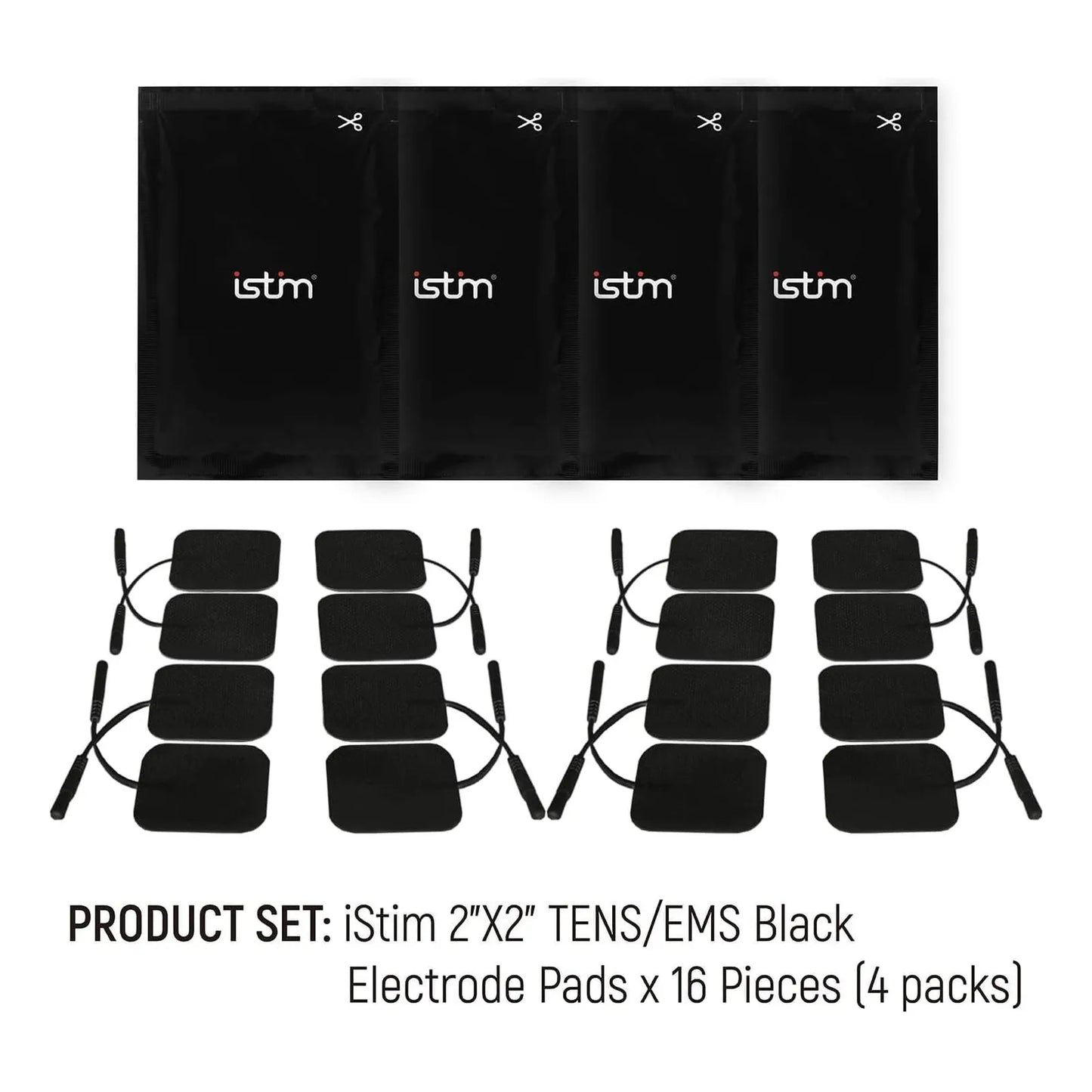 Masajeador EMS iStim Con Electrodos 5x5 Cm Gel Japonés Alivio Muscular Profesional