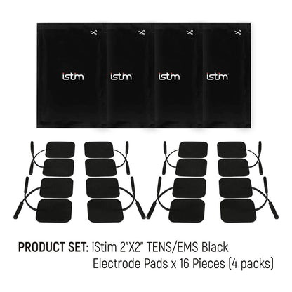 Masajeador EMS iStim Con Electrodos 5x5 Cm Gel Japonés Alivio Muscular Profesional