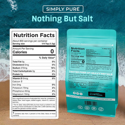 Sal Marina De Baja 1 Kg Mineral Sin Refinar Grano Fino 82 Minerales Menos Sodio