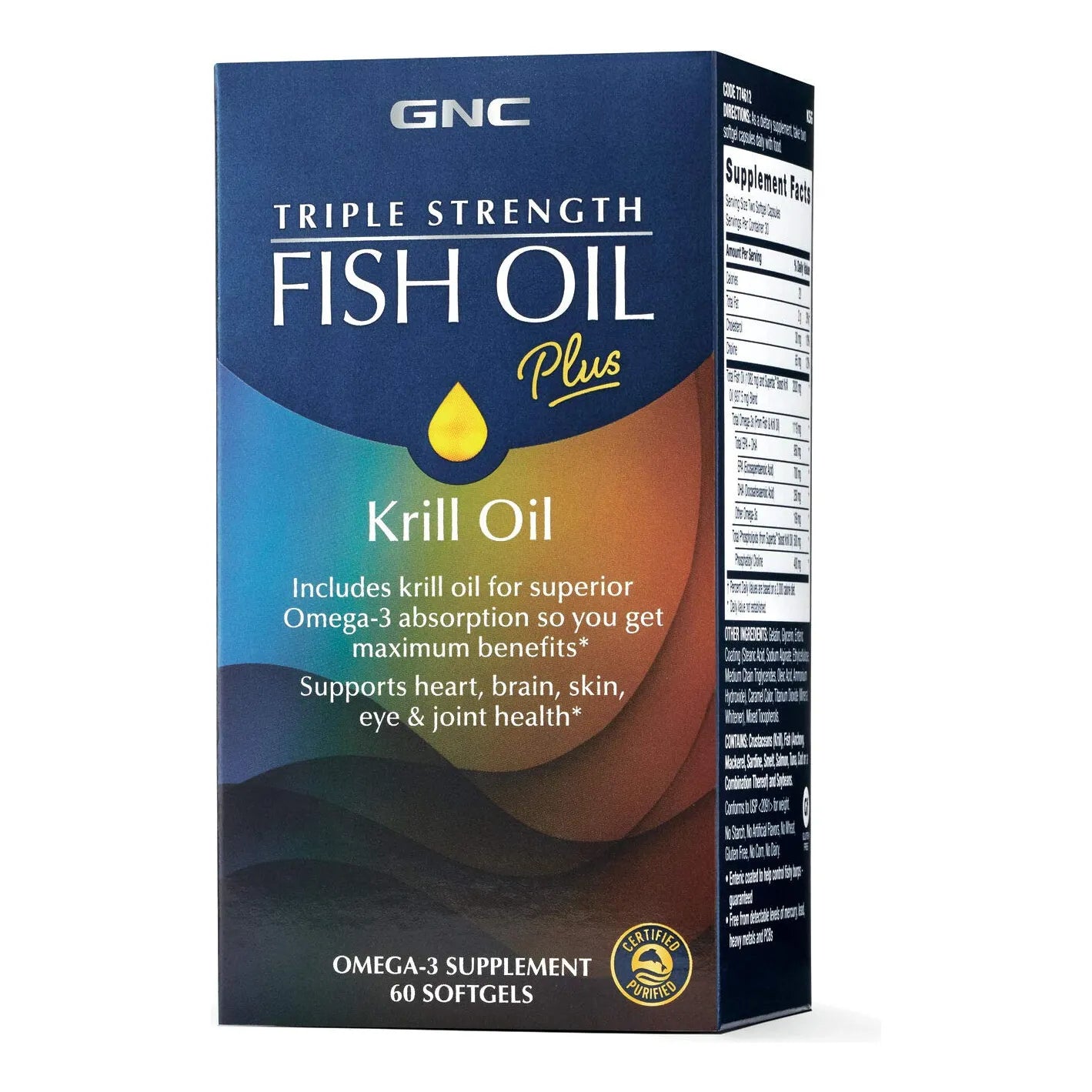 Aceite De Pescado Triple Fuerza Con Aceite De Krill 60 Capsulas Omega 3 Corazon Y Cerebro