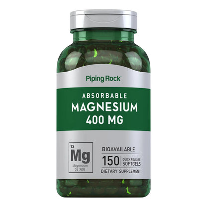 Cápsulas Blandas De Magnesio 400 Mg 150 Unidades Suplemento Óxido De Magnesio