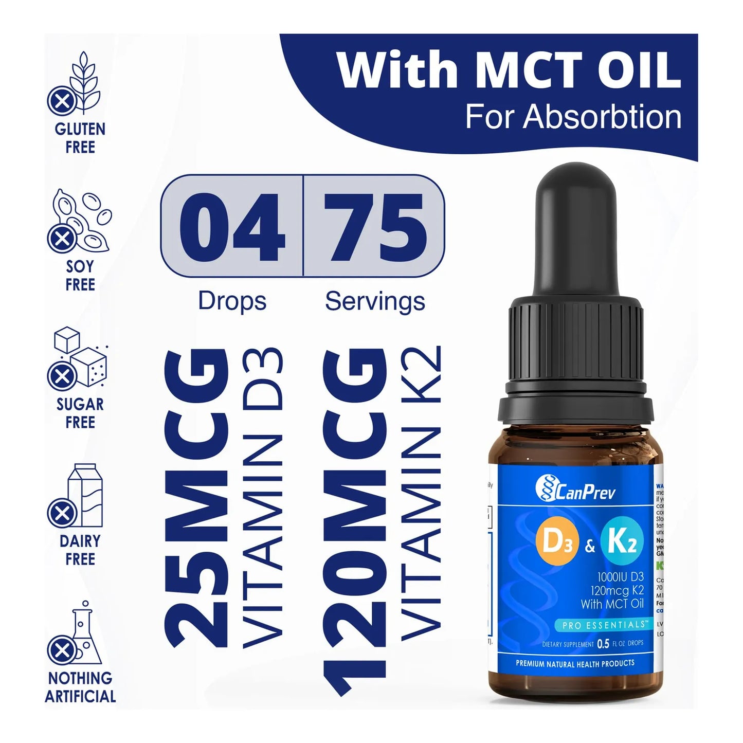 Gotas De Vitamina D3 Y K2 Para Huesos Fuertes Y Corazón Sano 15 Ml