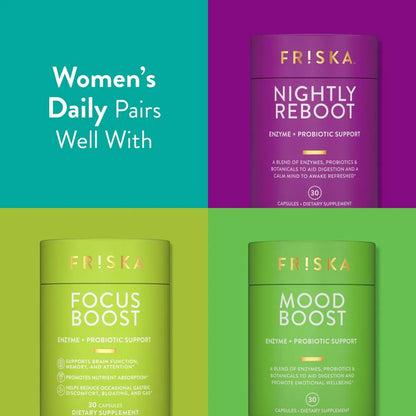 Enzimas Digestivas Y Probióticos Para Mujer Apoyo Digestivo Friska