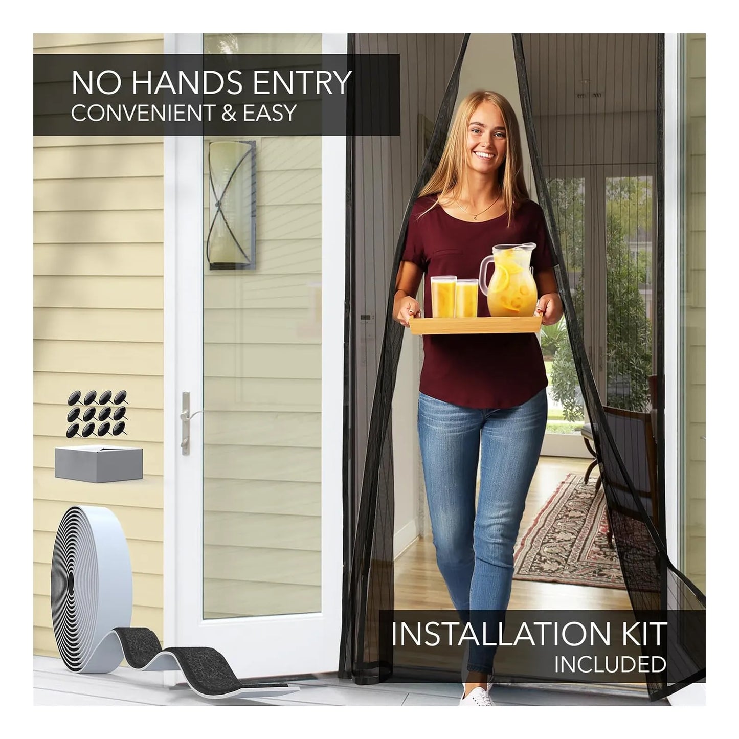 Mosquitero Para Puerta Flux Phenom Malla Retractil Corrediza Protección Sin Esfuerzo
