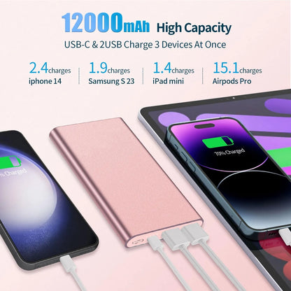 Cargador Portátil 12000mah Energycell Carga Rápida Rosa Rosa - Imagen 3