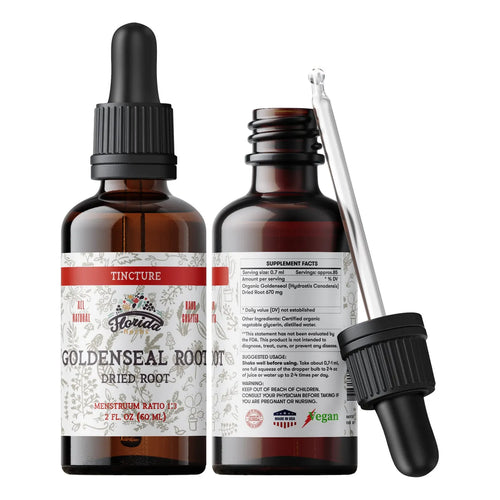 Tintura Orgánica De Raíz De Sello De Oro Extracto 60 Ml 680 Mg Refuerzo Inmune Y Digestivo