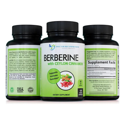 Berberina 1200 Mg Con Canela De Ceilan Organica 120 Capsulas Vegetarianas