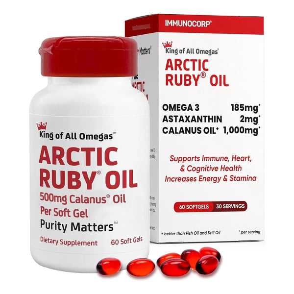 Aceite De Rubí Ártico Omega 3 Con Astaxantina 2 Mg Suplemento Nutricional