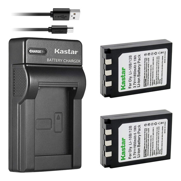 Bateria X2 Y Cargador Usb Delgado Para Olympus LI10B LI12B Y Mas Modelos