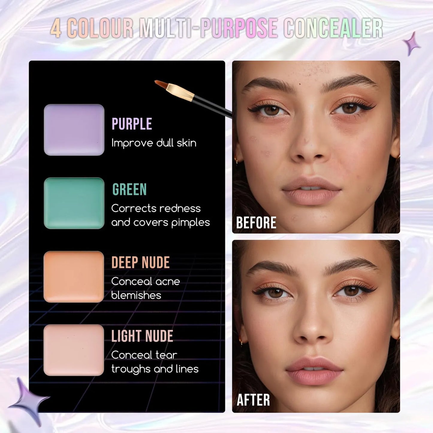Juego De Maquillaje Infantil Todo En Uno Kit Para Principiantes Con Estuche Verde Y 54 Colores