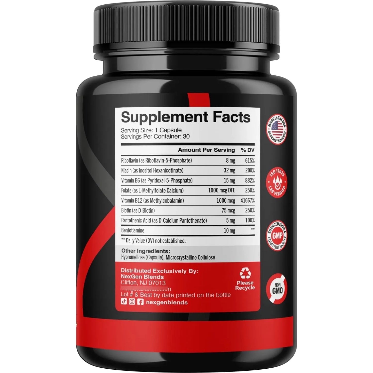 Complejo B Metilado Bioactivo Con Folato 5 Mthf Y Metilcobalamina Suplemento Vitaminico Energia Cerebral Y Cardiovascular