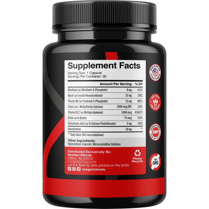 Complejo B Metilado Bioactivo Con Folato 5 Mthf Y Metilcobalamina Suplemento Vitaminico Energia Cerebral Y Cardiovascular