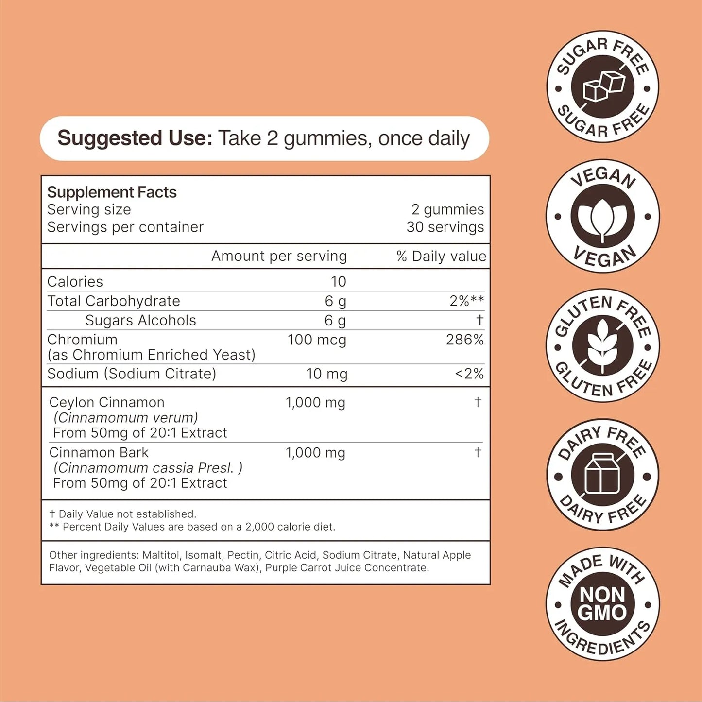 Gomitas De Canela 2000 Mg Con Complejo De Cromo En Lata Ecológica Vegano Sin Gluten