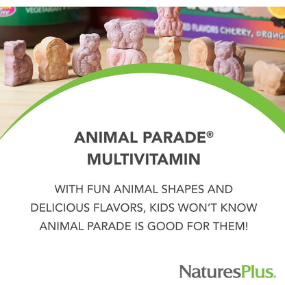 Multivitaminico Masticable Para Niños En Forma De Animales Natures Plus 180 Tabletas