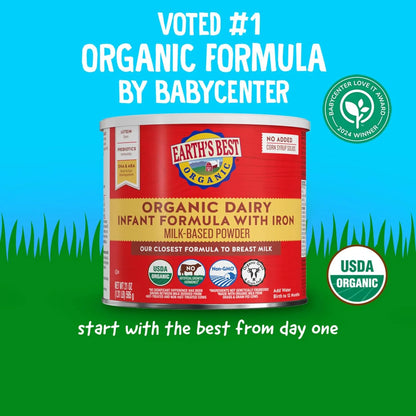 Leche Maternizada Orgánica Con Hierro Earths Best Para Bebés 400g Nutrición Completa