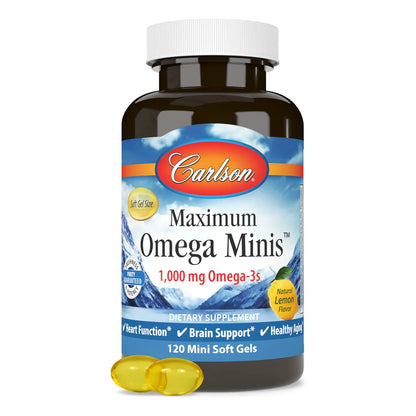 Omega Minis 1000 Mg Omega 3 Soporte Cardiaco Y Cerebral 120 Capsulas