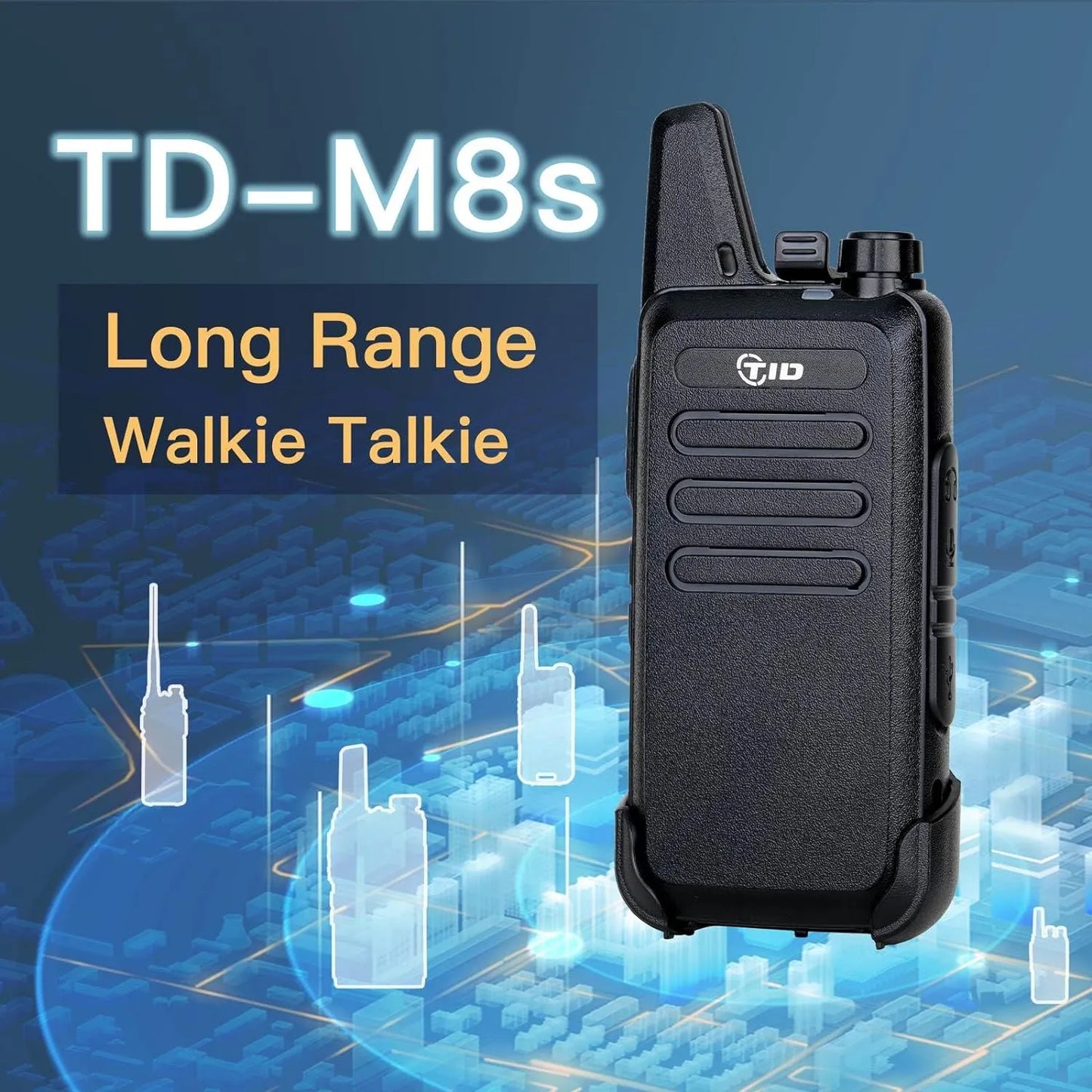 Walkie Talkies Recargables TID Radio TD-M8 2 Vias VOX Largo Alcance
