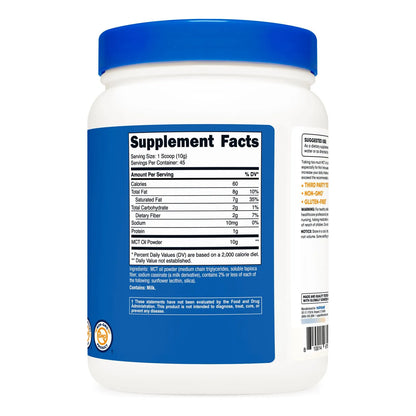 Aceite MCT En Polvo 1 Libra Ideal Para Dietas Cetogénicas Sin Gluten Ni OMG