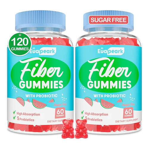 Gomitas De Fibra Prebiótica Probiótica 60 Unidades Sabor Sandía Veganas Sin Azúcar