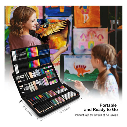 Kit Completo De Arte 154 Piezas Profesional Con Cuaderno Y Tutorial