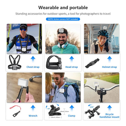 Kit Accesorios Cámara Deportiva Universal 50 En 1 Para GoPro DJI Y Más