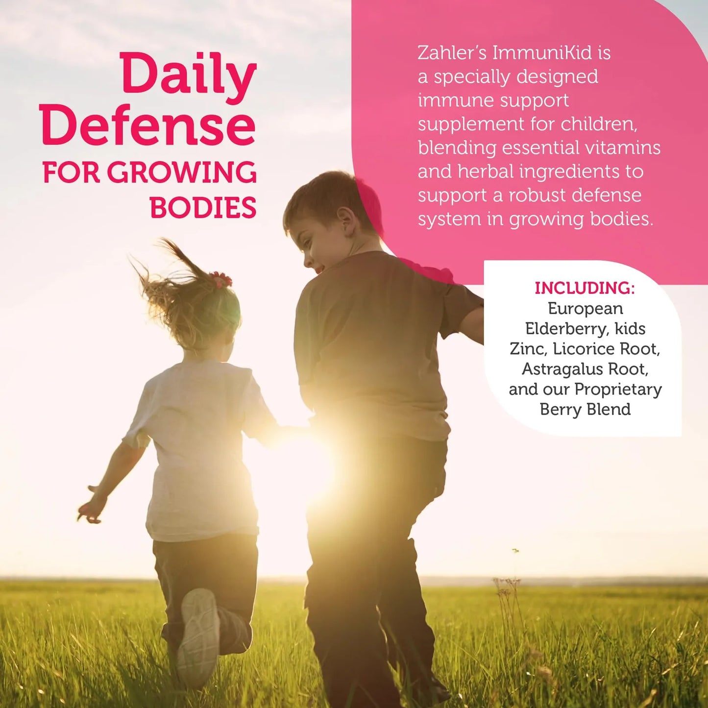 Suplemento ImmuniKid Saúco Zinc Vitaminas C D3 A Tabletas Masticables Sabor Uva Niños