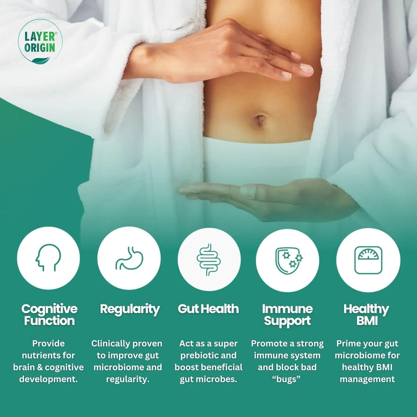 Polvo Prebiótico HMO Leche Humana 200MM Probióticos Por Cuchara Salud Intestinal