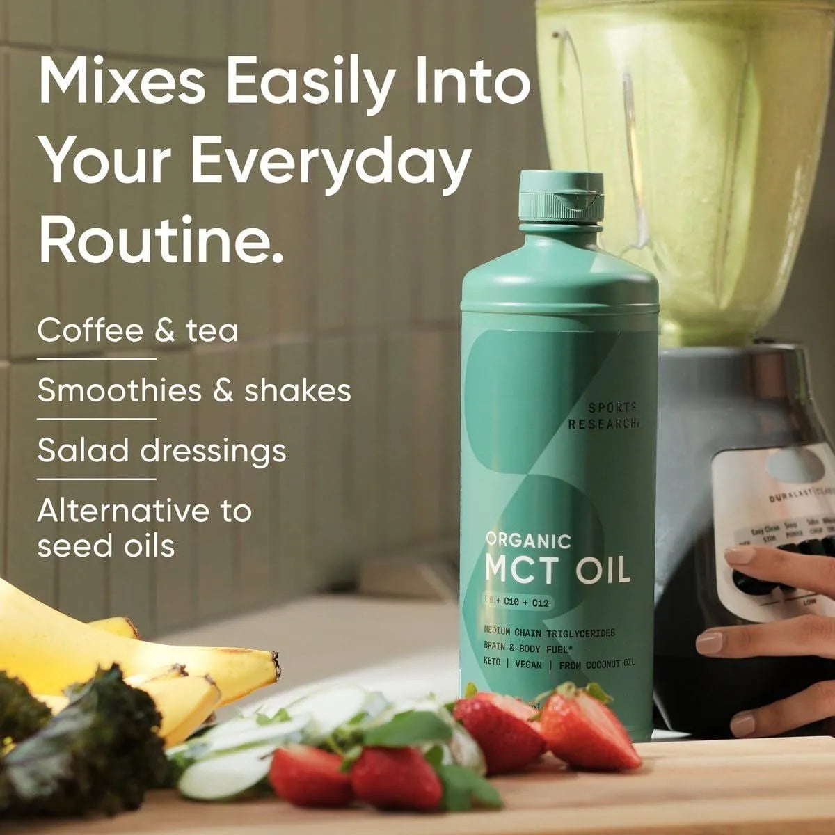Aceite Mct Sports Research Orgánico Energía Natural 16oz - Imagen 2