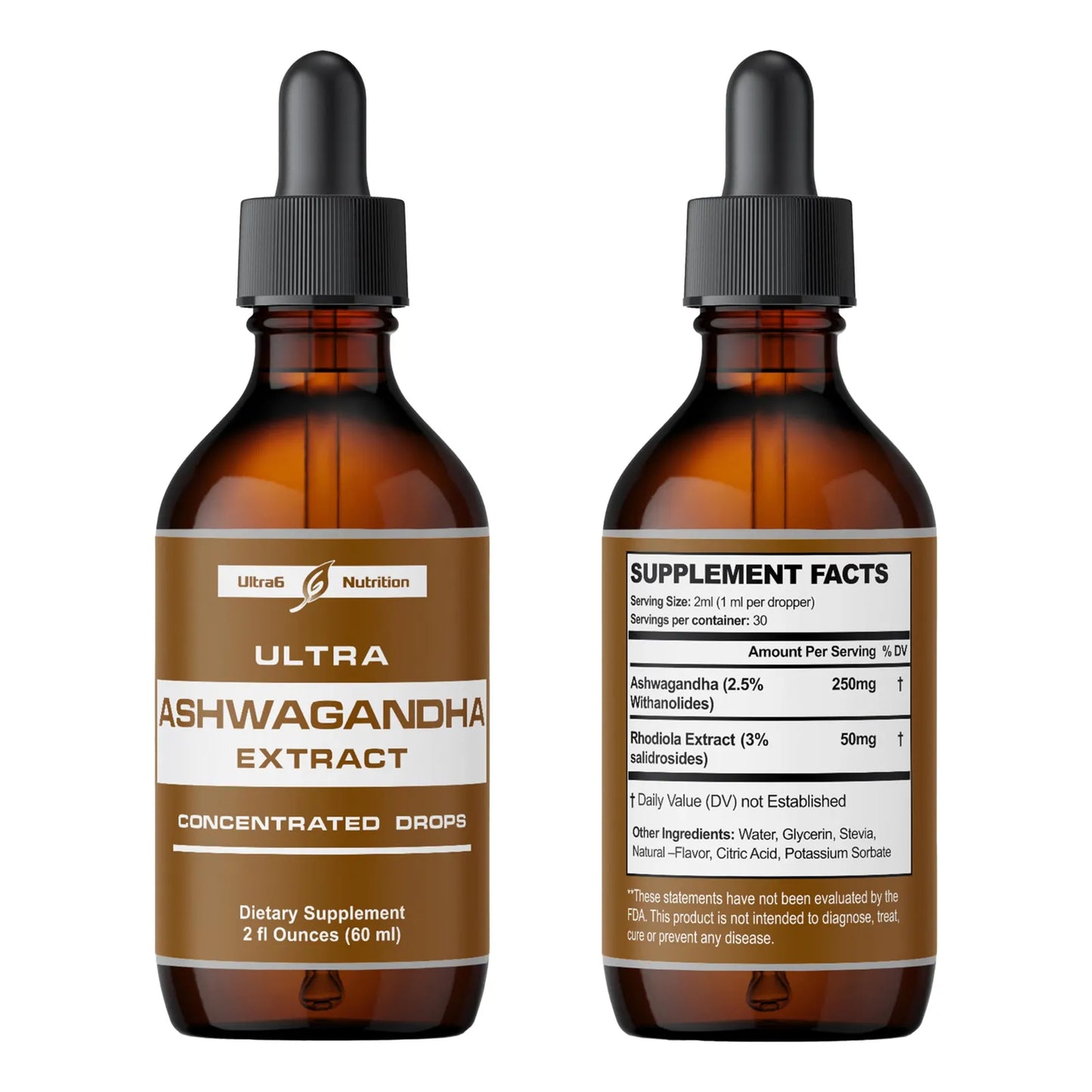 Gotas Líquidas De Ashwagandha Con Rhodiola Rosea Extracto De Raíz Para Energía Y Estado De Ánimo