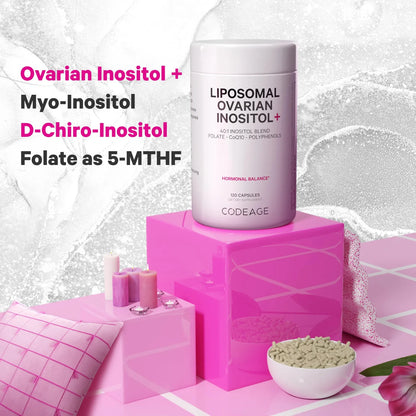 Suplemento Liposomal De Inositol 40 1 Con Folato Y Coq10 Para Salud Ovárica 120 Caps