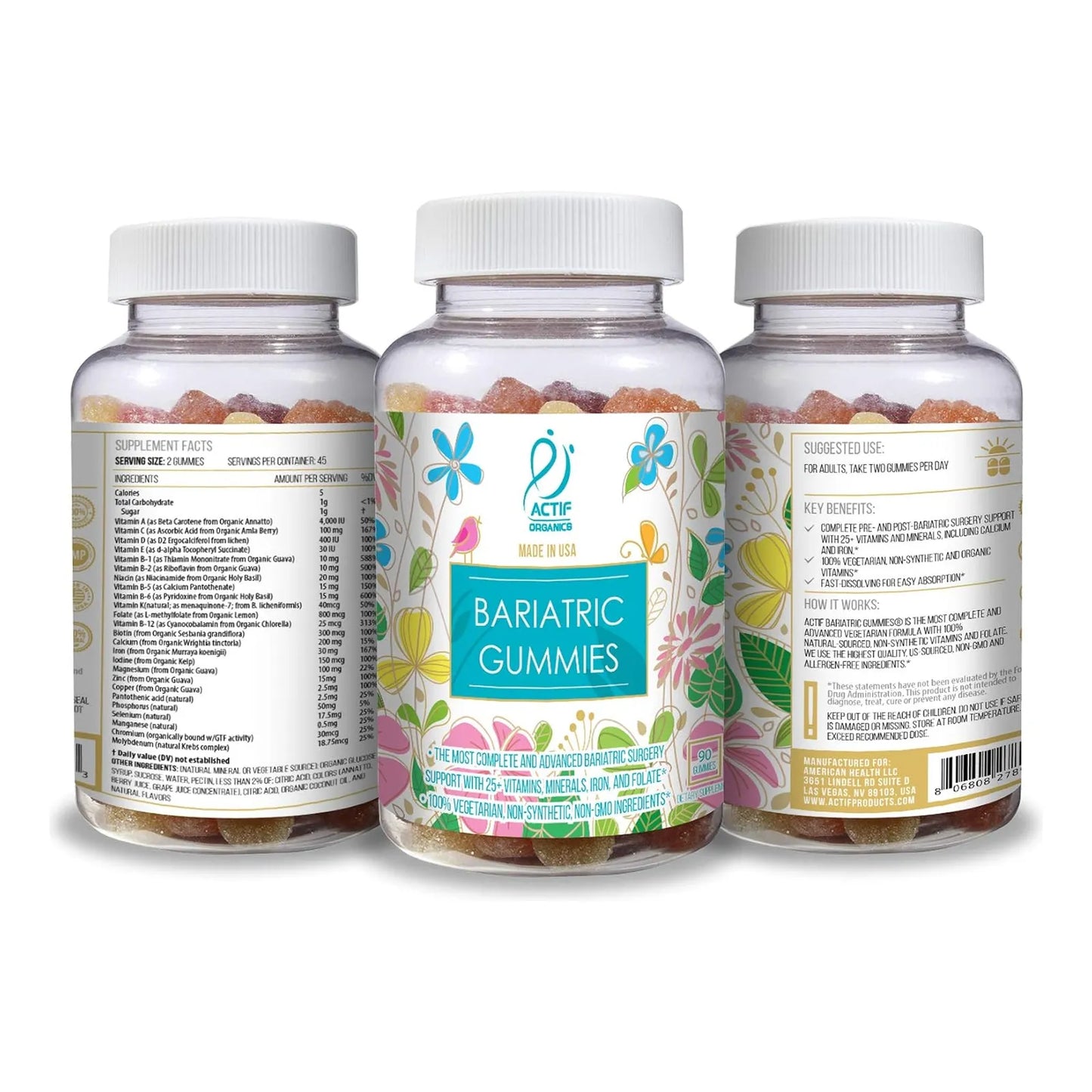 Gomitas Bariatricas Organicas 25 Vitaminas Minerales Perdida Peso