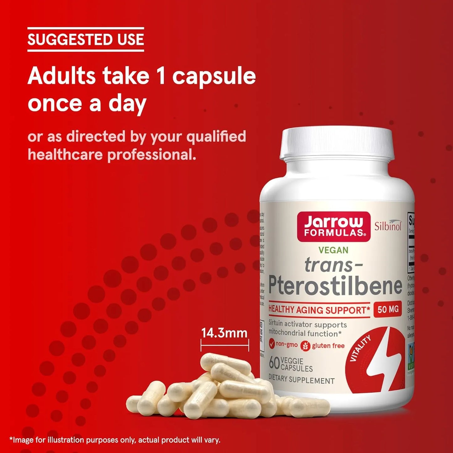 Pterostilbeno 50 Mg Jarrow Formulas Antioxidante Salud Cardiovascular 60 Capsulas