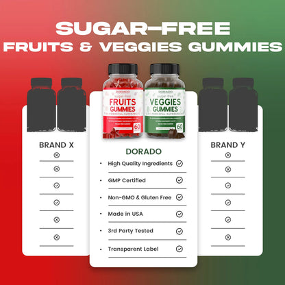 Gomitas Superalimentos Frutas Verduras 120 Unidades Sin Azúcar Suplemento Nutricional