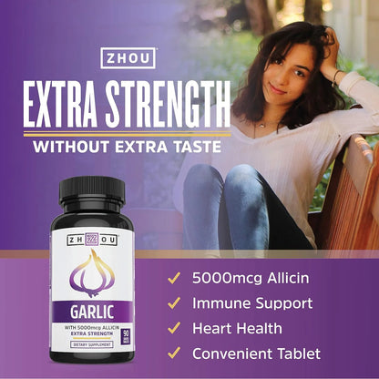 Ajo Extra Fuerte Con Alicina 5000 Mcg 90 Capsulas Soporte Inmunologico Y Cardiaco