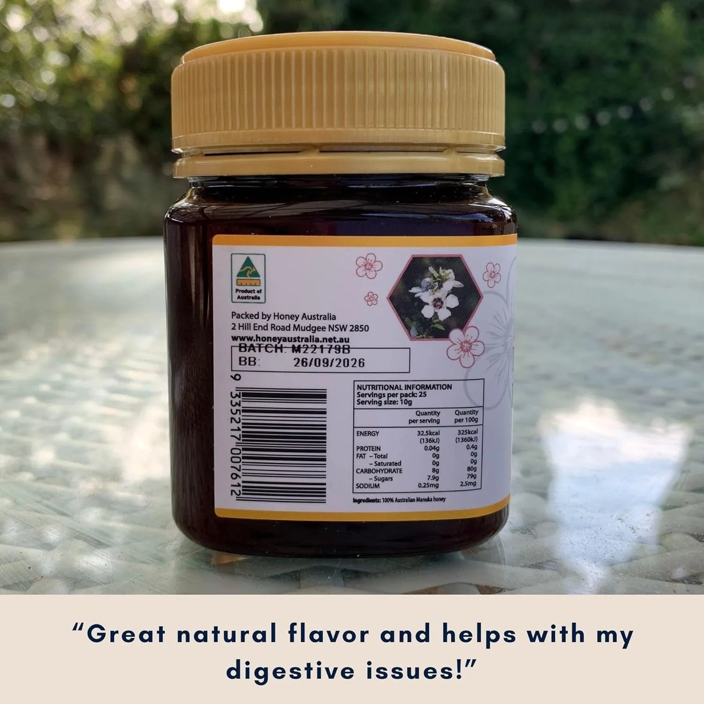 Miel De Manuka Pura Orgánica Cruda MGO 830+ Para Salud Digestiva Piel Y Energía