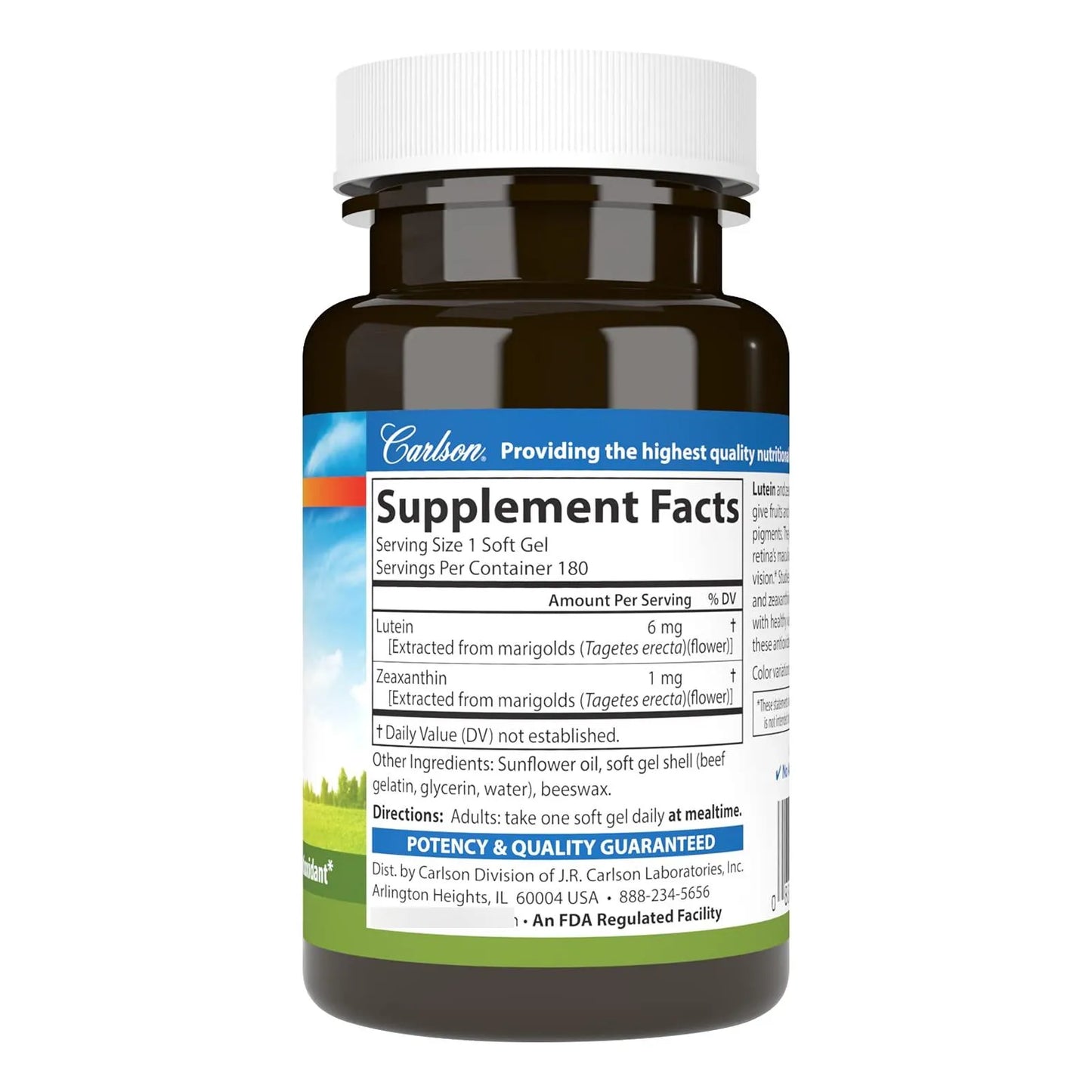Luteina 6 Mg Antioxidante Vision Saludable 180 Capsulas Blandas
