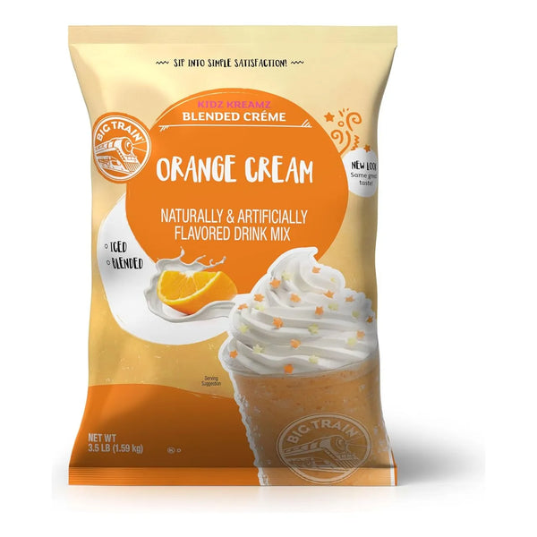 Big Train Kidz Kreamz Mezcla De Bebida Cremosa De Naranja 3.5 Lb Lista En Segundos